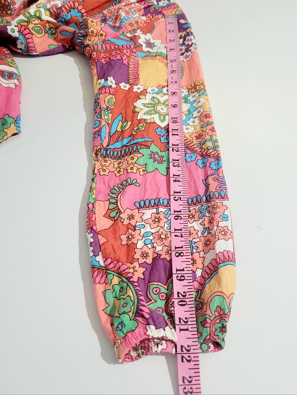 Mille Resort & Travel 100% Cotton Floral Boho Oversized Blouse Top Size Small - Picture 10 of 11